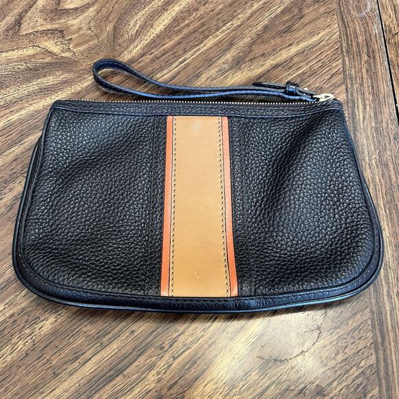 Burberry Calf Leather Dark Brown Wristlet Zip Unisex Handbag Clutch Pouch Bag - Picture 5 of 16